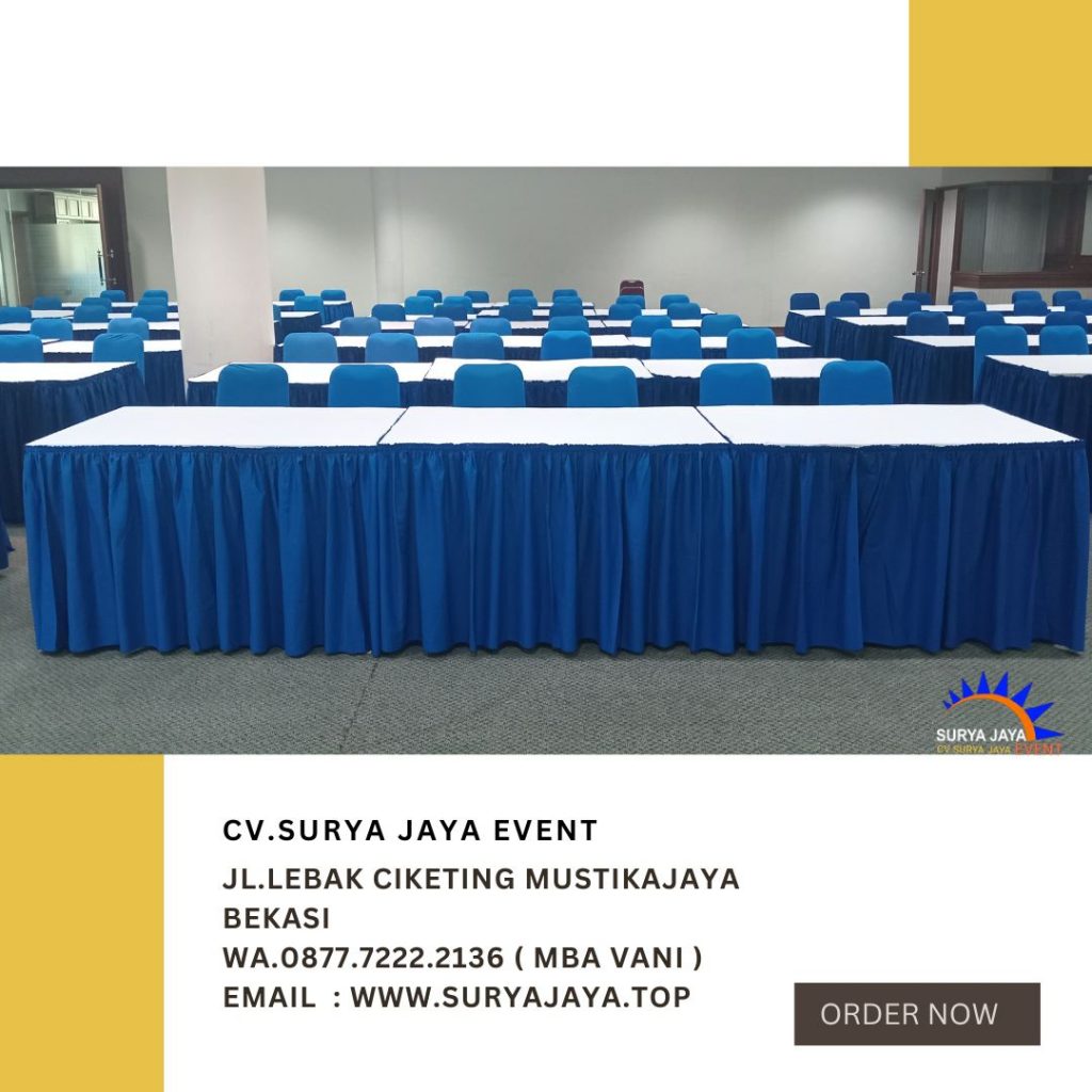 Sewa Meja Kotak Dan Kursi Futura Cover Biru Event MNC UNIVERSITY Jakarta Barat