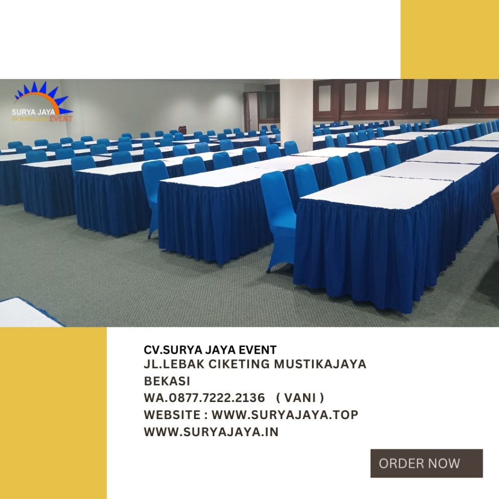 Sewa Meja Kotak Dan Kursi Futura Cover Biru Event MNC UNIVERSITY Jakarta Barat