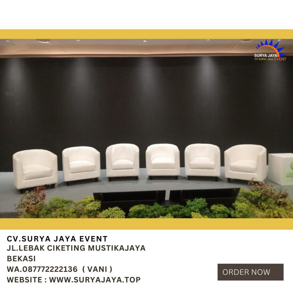 Pusat Rental Sofa Oval Warna Putih Bersih Dan Nyaman Siap Pakai Di Jakarta