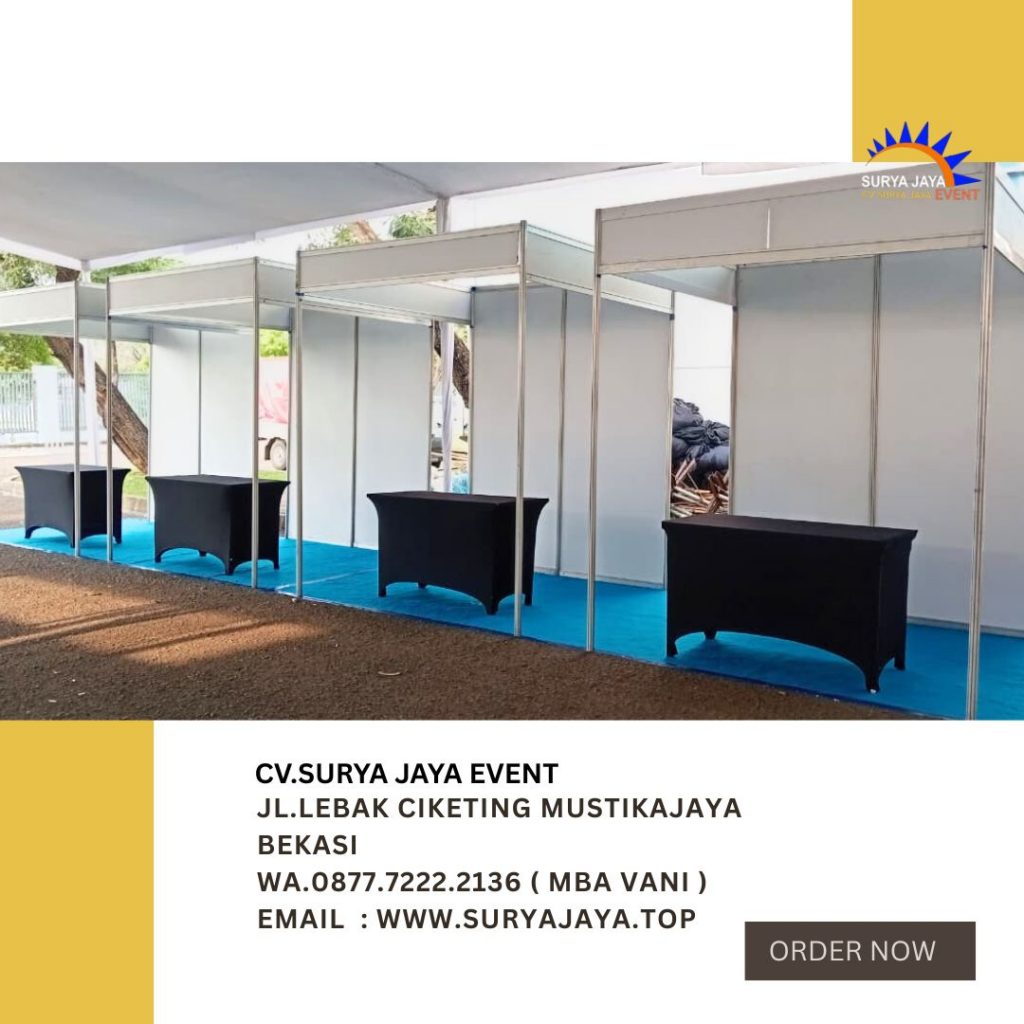Sewa Partisi Booth Dan Meja Kotak Ukuran 120x60cm Di Jakarta