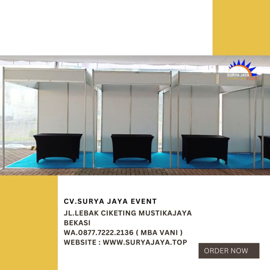 Sewa Partisi Booth Dan Meja Kotak Ukuran 120x60cm Di Jakarta