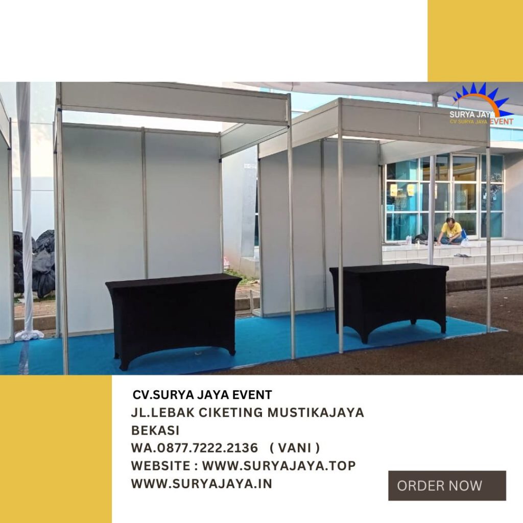 Sewa Partisi Booth Dan Meja Kotak Ukuran 120x60cm Di Jakarta
