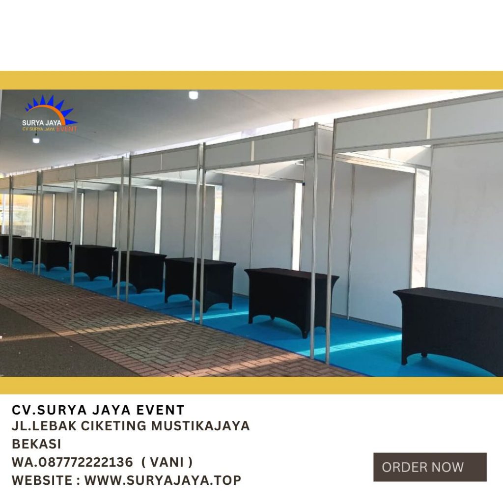 Sewa Partisi Booth Dan Meja Kotak Ukuran 120x60cm Di Jakarta