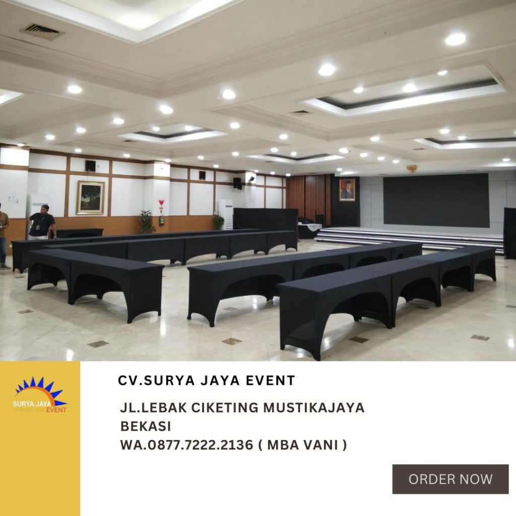 Rental IBM Meja Cover Hitam Ketat Jakarta