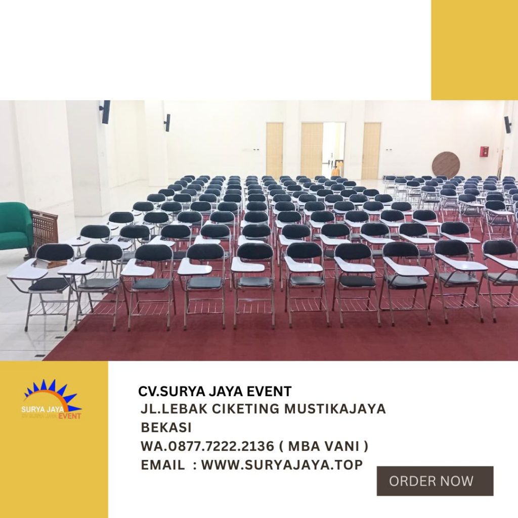 Rental Kursi Kuliah Hitam Kerangka Stainless Bogor