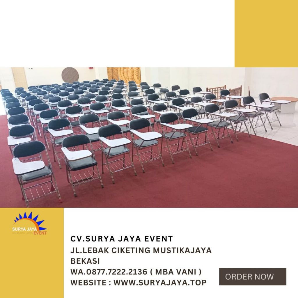 Rental Kursi Kuliah Hitam Kerangka Stainless Bogor