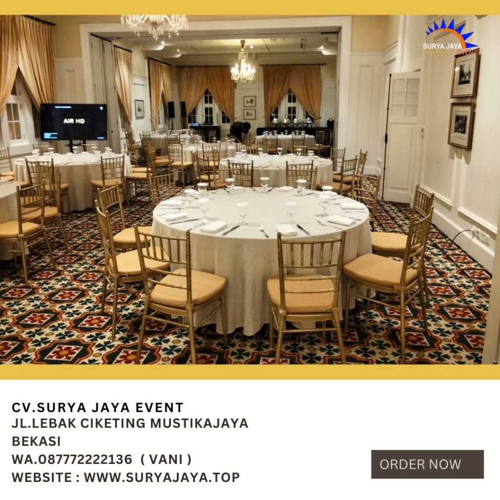 Gudang Sewa Meja Bulat Dan Kursi Tiffany Gold Area Jakarta