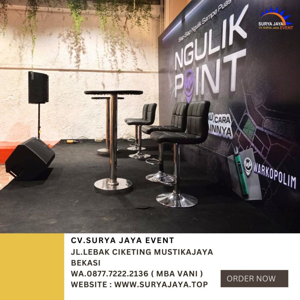 Sewa Barstool Hitam Set Meja Dan Kursi Area Bogor