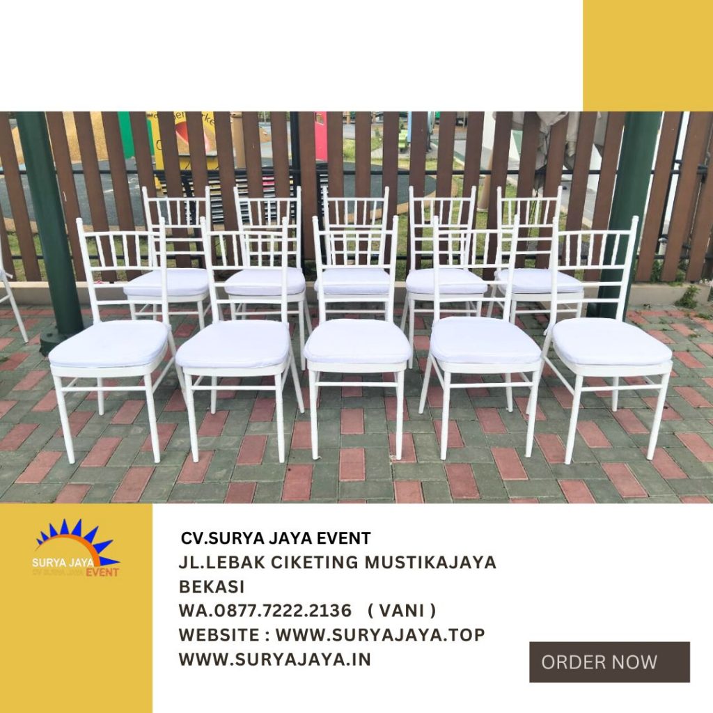 Sewa Kursi Kayu VIP Type Tiffany Putih Jakarta