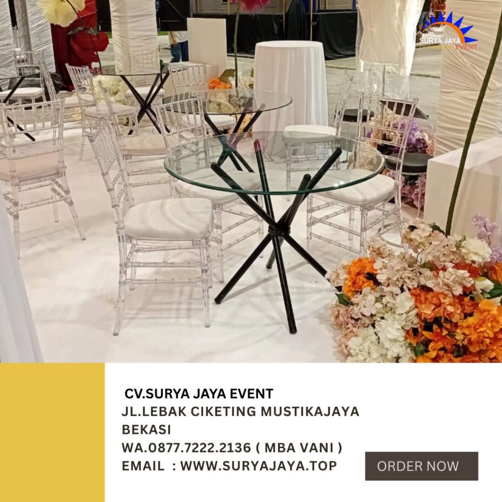 Sewa Kursi Tiffany Acrylic,Meja Dealing,Barstool PIK 2