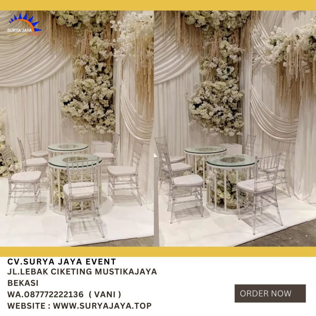 Sewa Kursi Tiffany Acrylic,Meja Dealing,Barstool PIK 2