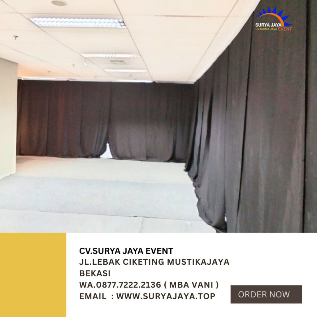 Sewa Tirai Tebal Hitam Bahan Lotto Jakarta