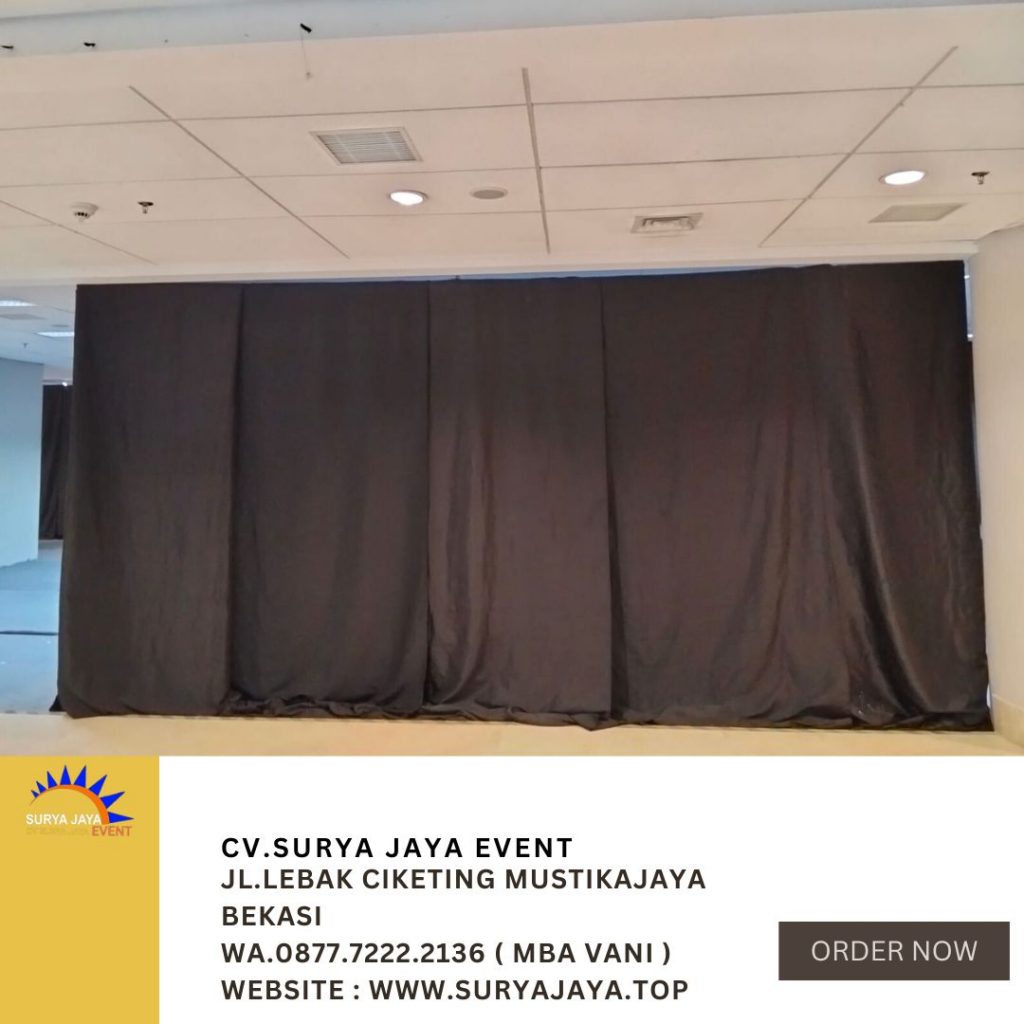 Sewa Tirai Tebal Hitam Bahan Lotto Jakarta
