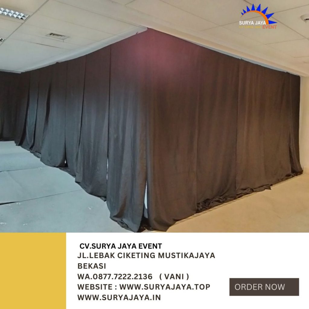 Sewa Tirai Tebal Hitam Bahan Lotto Jakarta