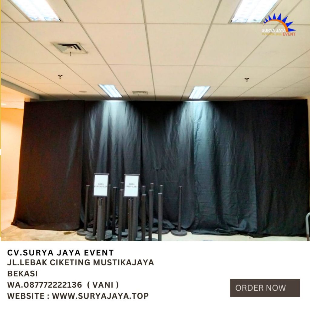 Sewa Tirai Tebal Hitam Bahan Lotto Jakarta