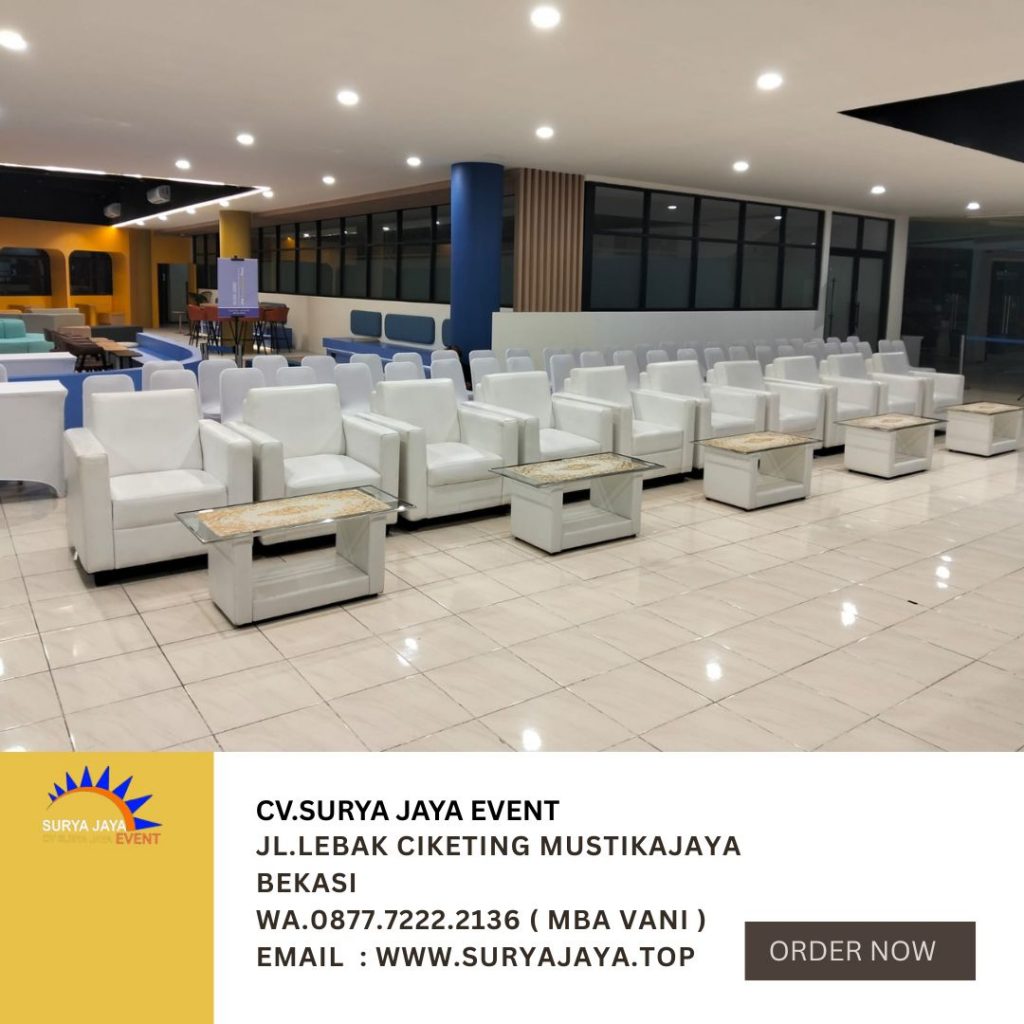 Rental Sofa Dan Meja Kaca VIP Putih Event IPB Bogor