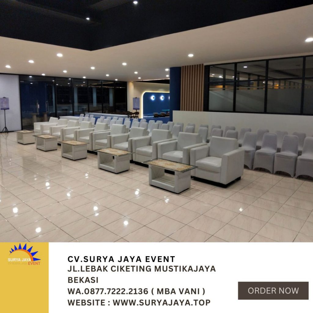 Rental Sofa Dan Meja Kaca VIP Putih Event IPB Bogor