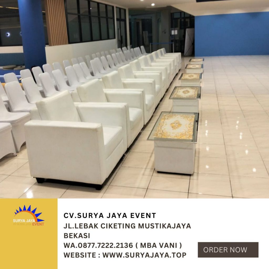 Rental Sofa Dan Meja Kaca VIP Putih Event IPB Bogor