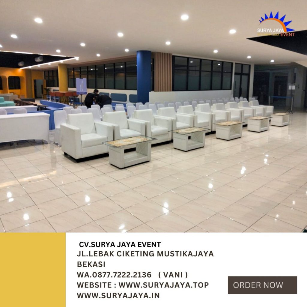 Rental Sofa Dan Meja Kaca VIP Putih Event IPB Bogor
