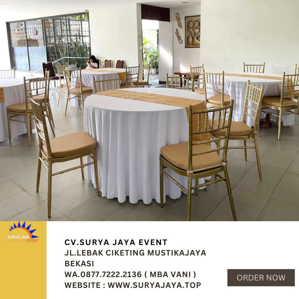 Rental Meja prasmanan,round table,Kursi tiffany Jakarta
