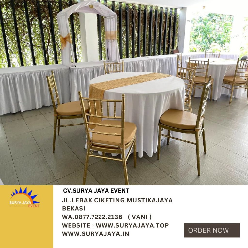 Rental Meja prasmanan,round table,Kursi tiffany Jakarta