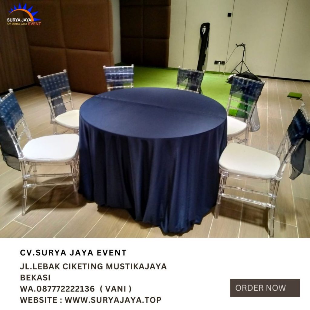 Sewa Meja Bundar Dan Kursi Tiffany Acrylic Di Jakarta