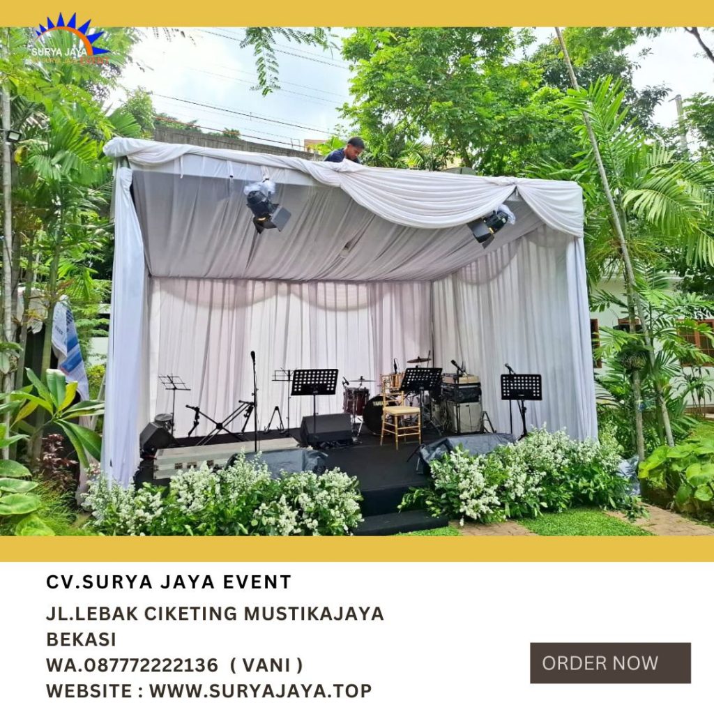 Sewa Tenda Serut Kain Rempel Putih Area Depok
