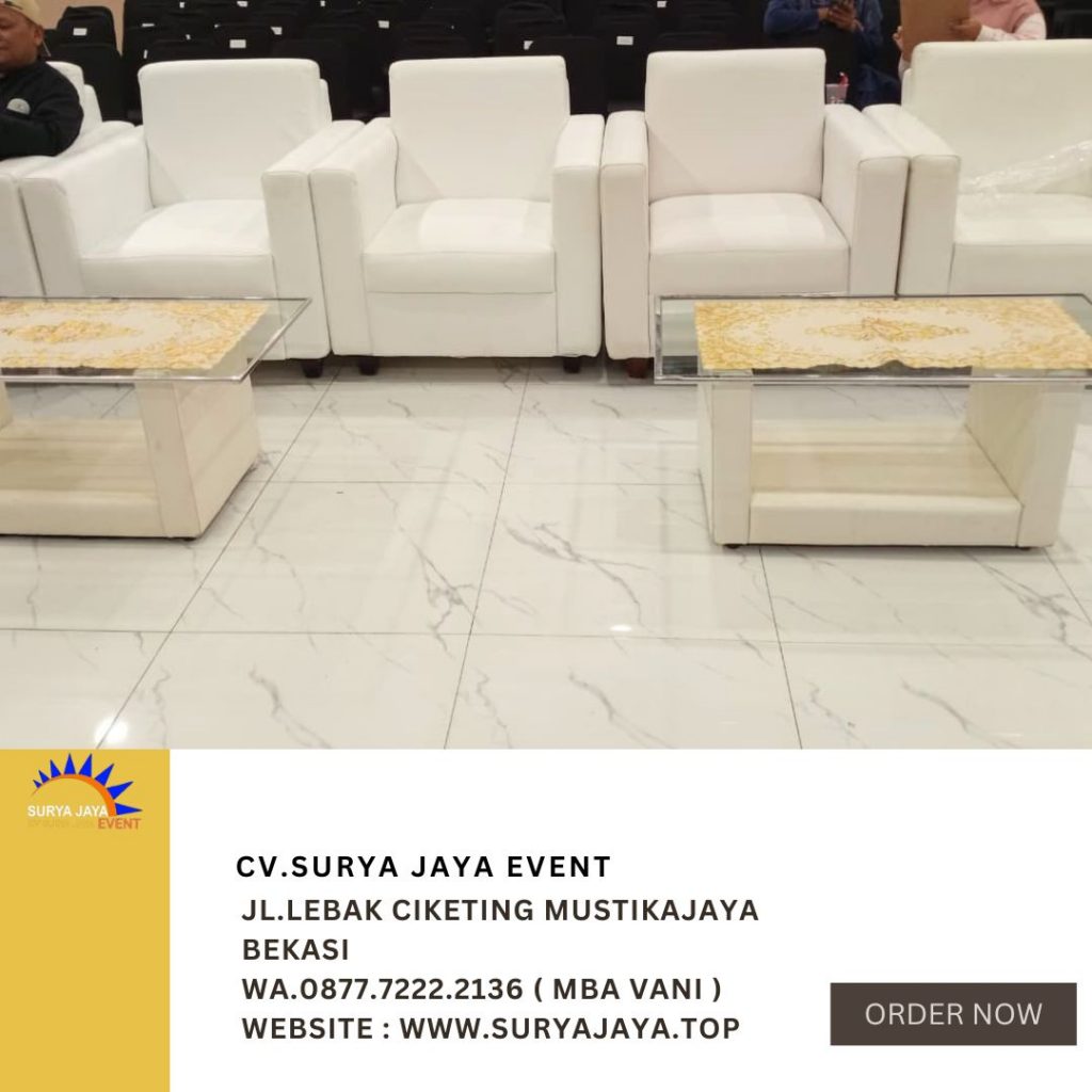 Pusat Sewa SOFA PUTIH,MEJA VIP KACA area cileungsi bogor
