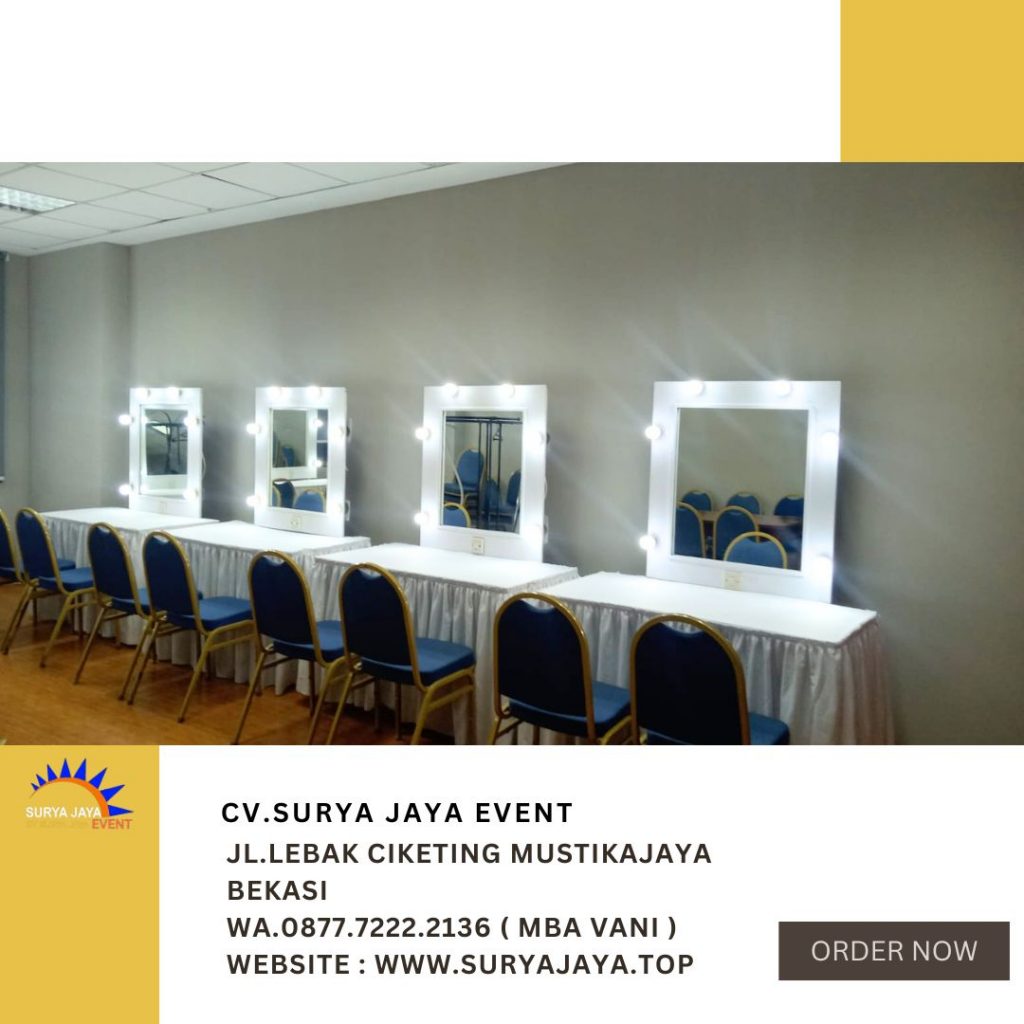 Rental Meja Kaca Rias Putih Area Depok