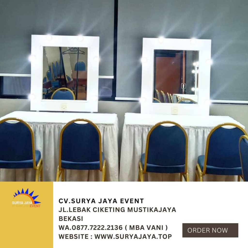 Rental Meja Kaca Rias Putih Area Depok