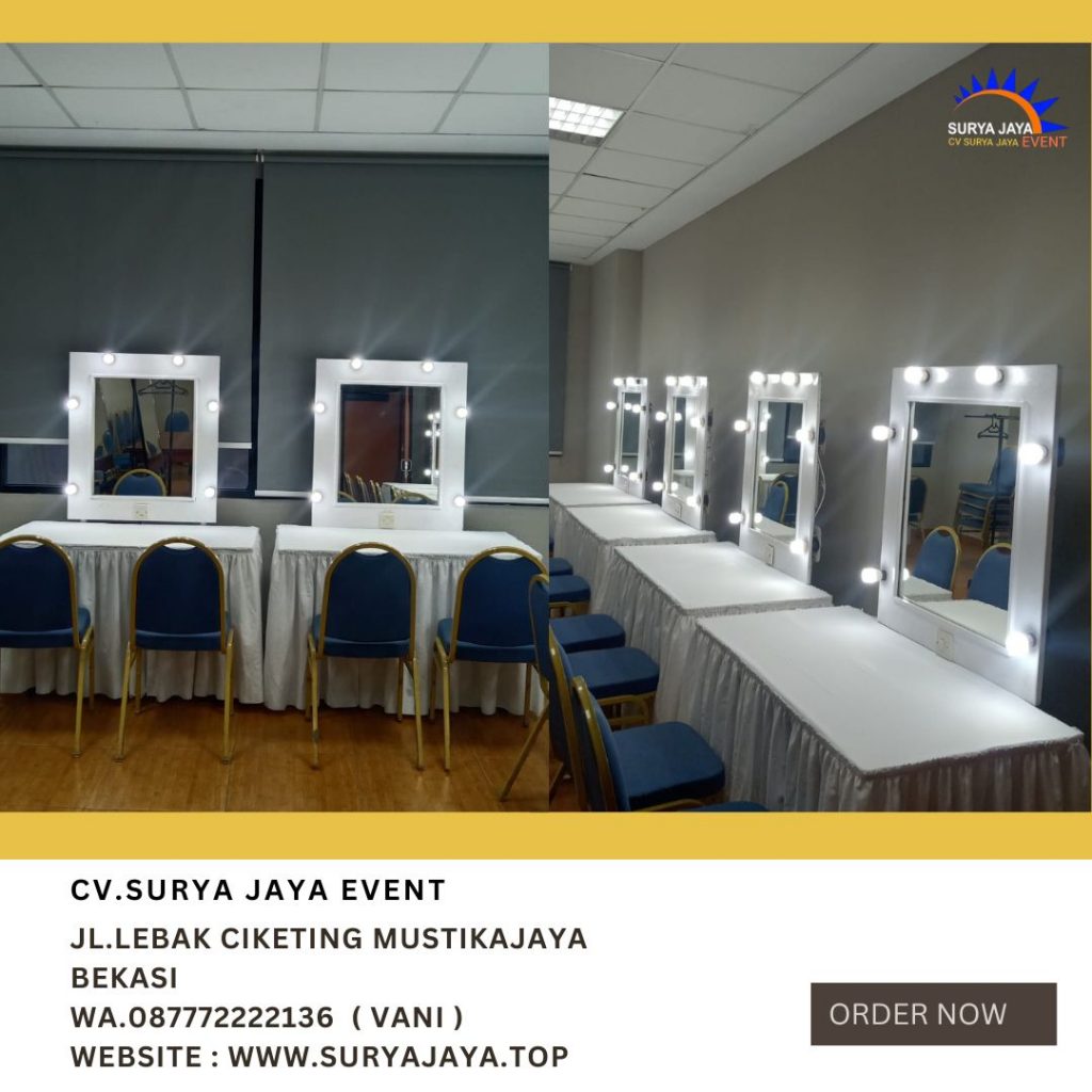 Rental Meja Kaca Rias Putih Area Depok