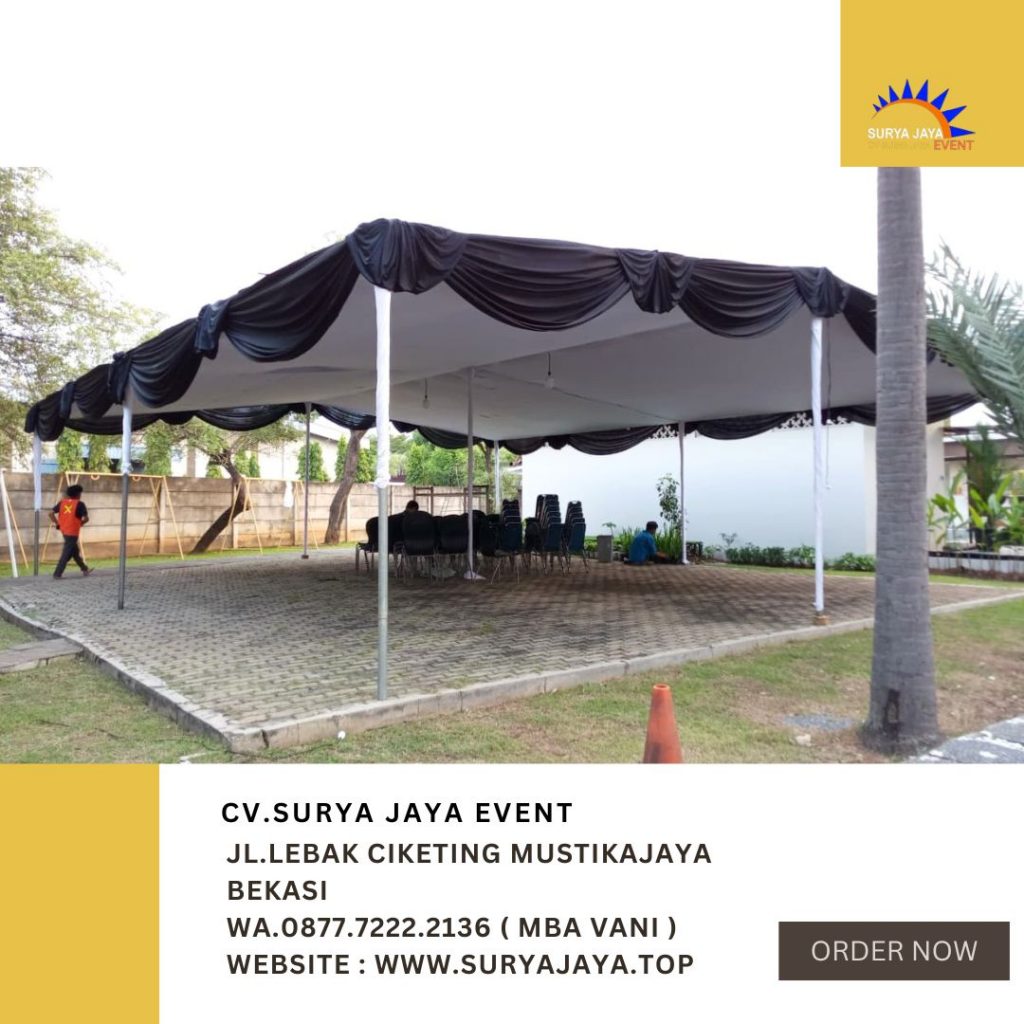 Sewa TENDA PLAFON PONI RUMBAI HITAM Di Cikarang
