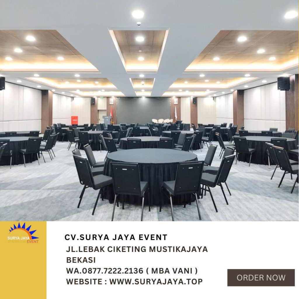 sewa Meja Bundar Cover taplak meja Hitam Jakarta