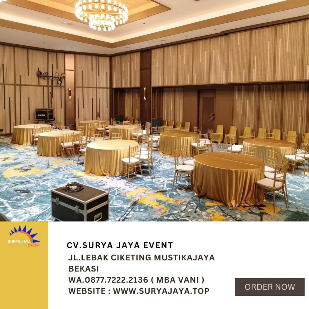 Rental Kursi Tiffany Gold Dan Round Table Cover Gold Di Tanah Abang Jakarta Pusat