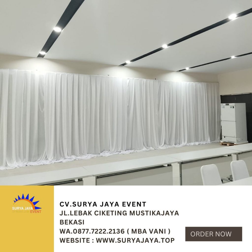 Rental Tirai Lotto Hitam,Tirai Filamin Putih Jakarta