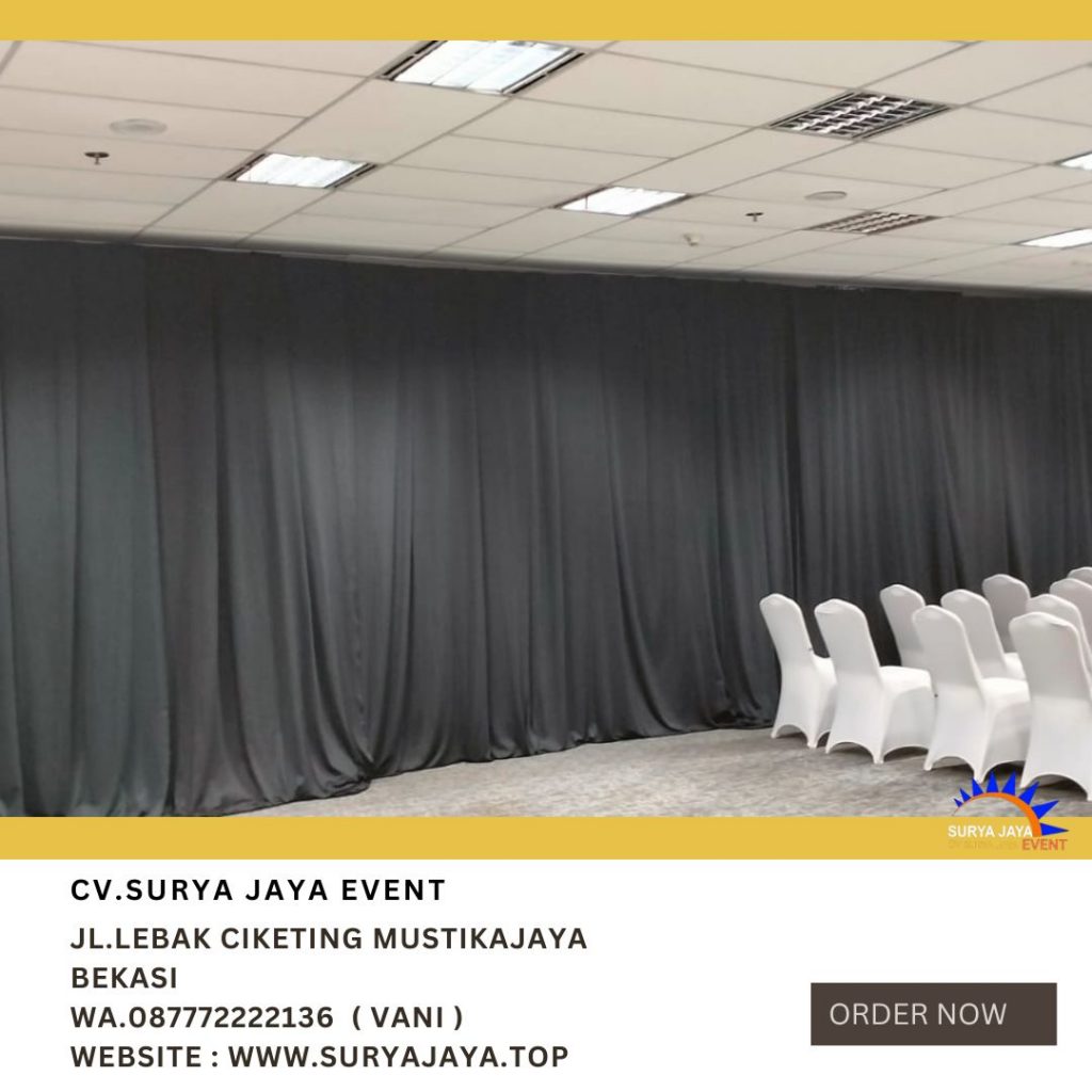 Rental Tirai Lotto Hitam,Tirai Filamin Putih Jakarta