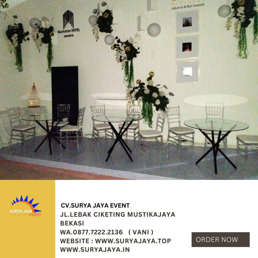 Rental meja Dan Kursi Acrylic Bening type Tiffany Jakarta