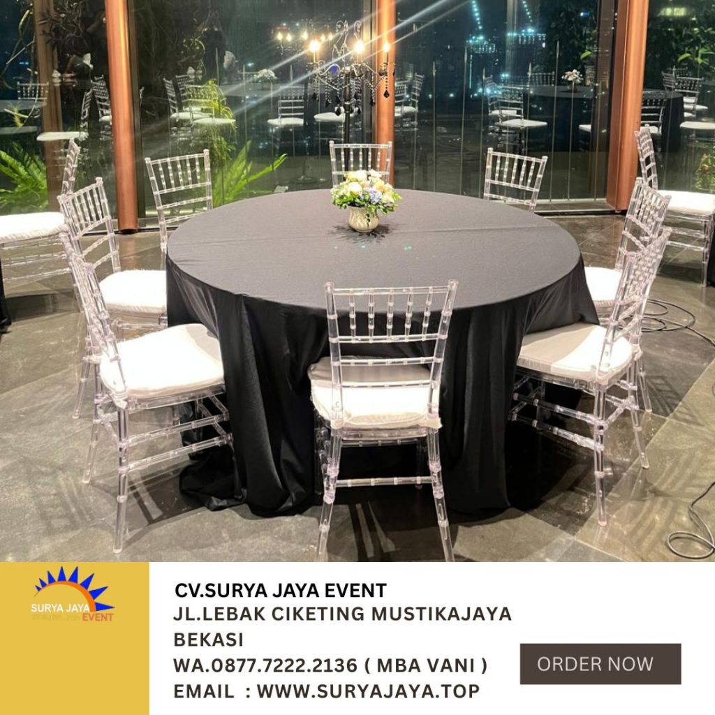 Rental Round table,Tiffany Acrylic Chairs Jakarta