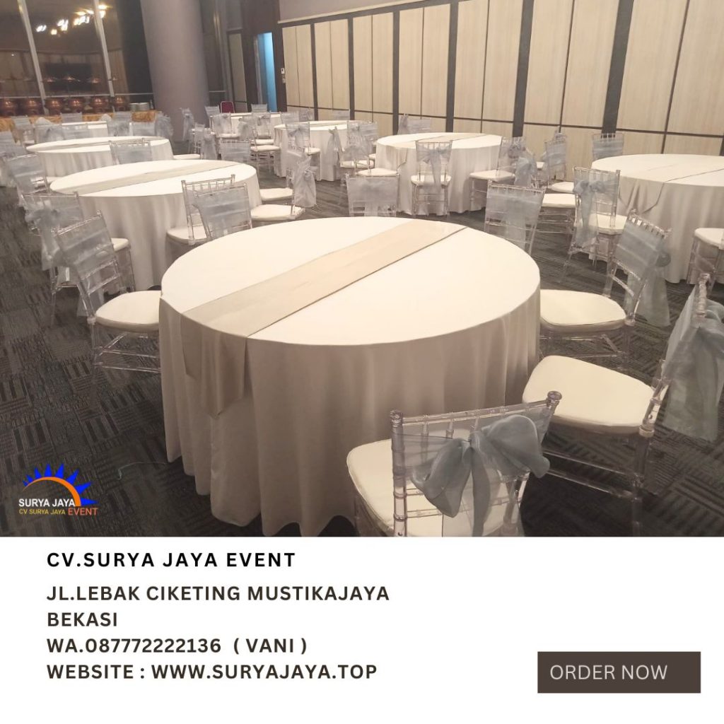 Rental Round table,Tiffany Acrylic Chairs Jakarta