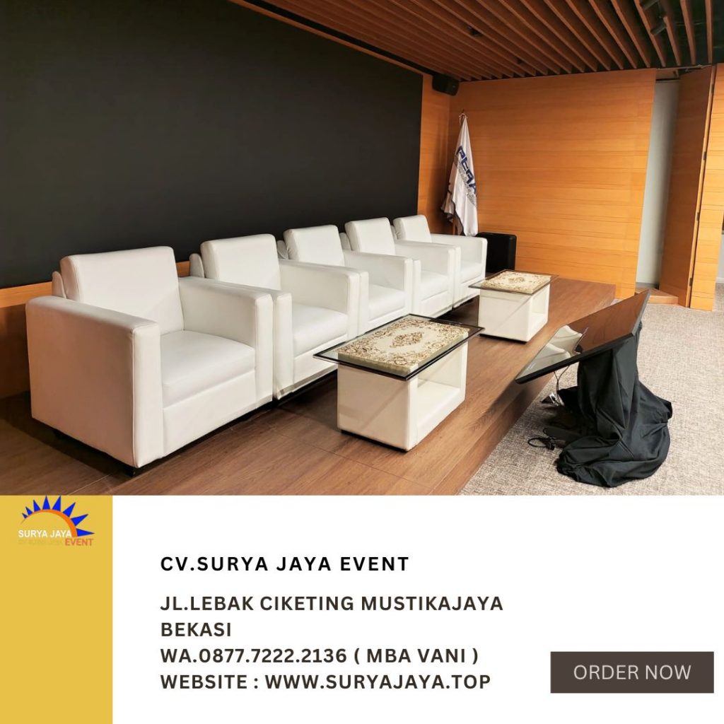 Rental Sofa Putih Type Single Model Kotak Jakarta