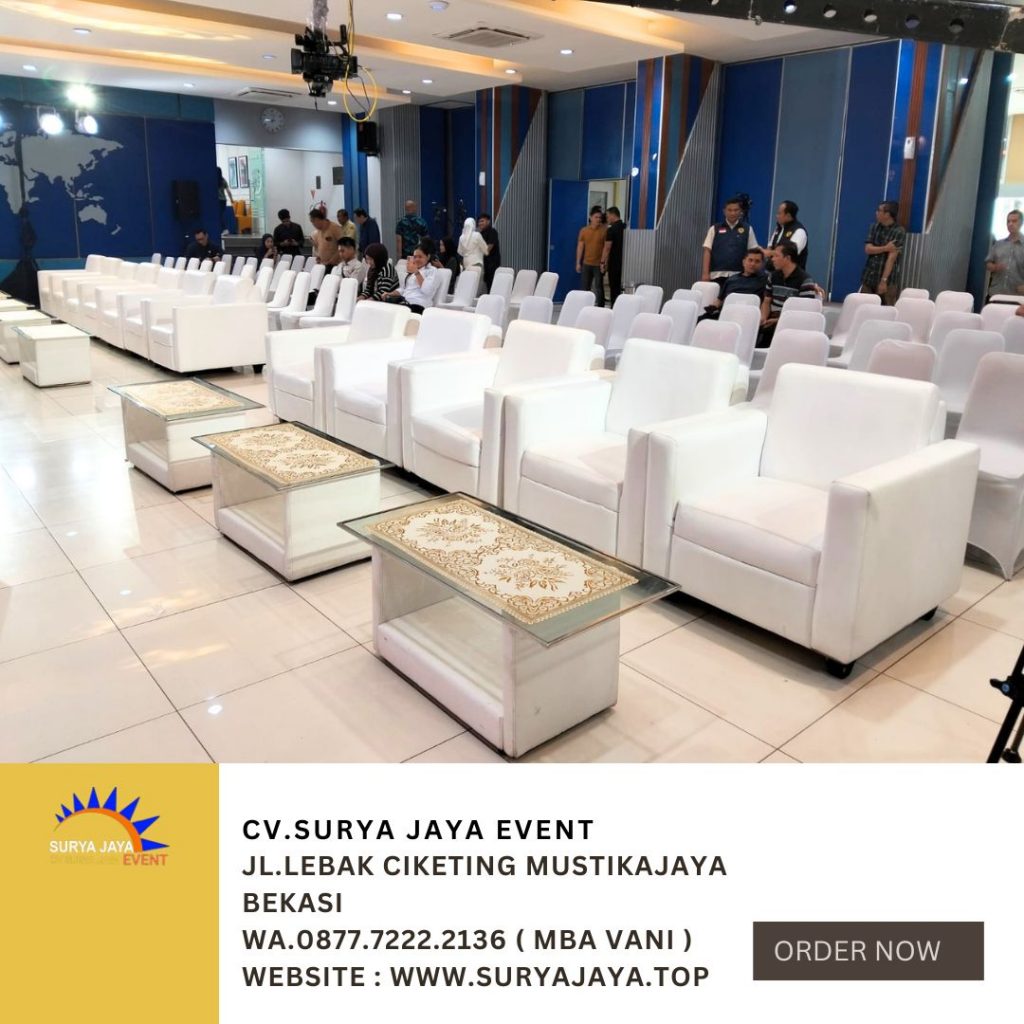 Rental Sofa Putih Type Single Model Kotak Jakarta