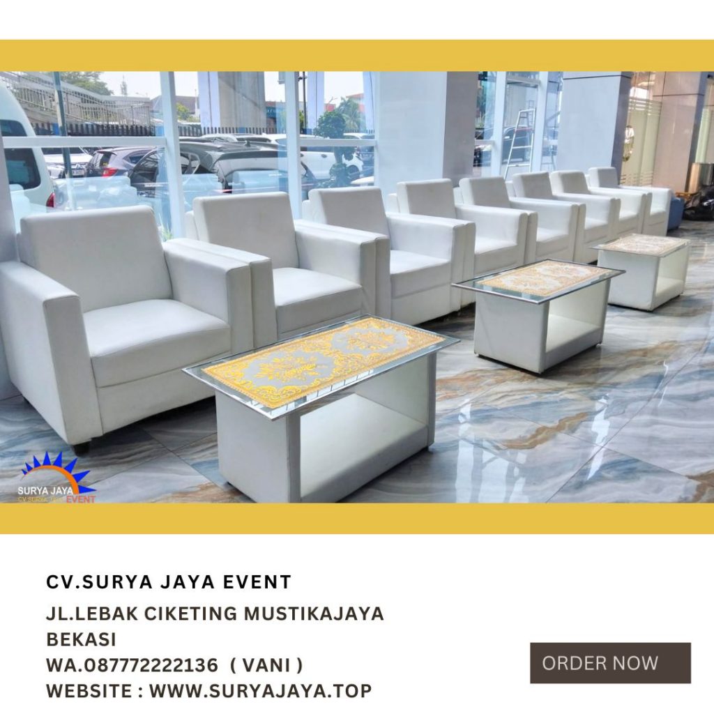 Rental Sofa Putih Type Single Model Kotak Jakarta