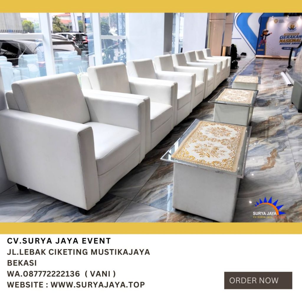 Rental Sofa Putih Type Single Model Kotak Jakarta