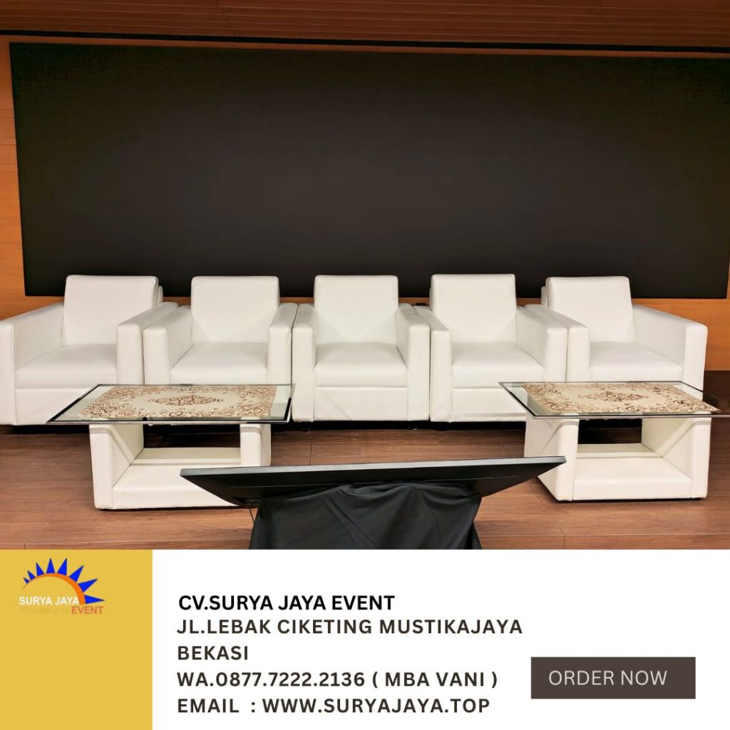 Rental Sofa Putih Type Single Model Kotak Jakarta