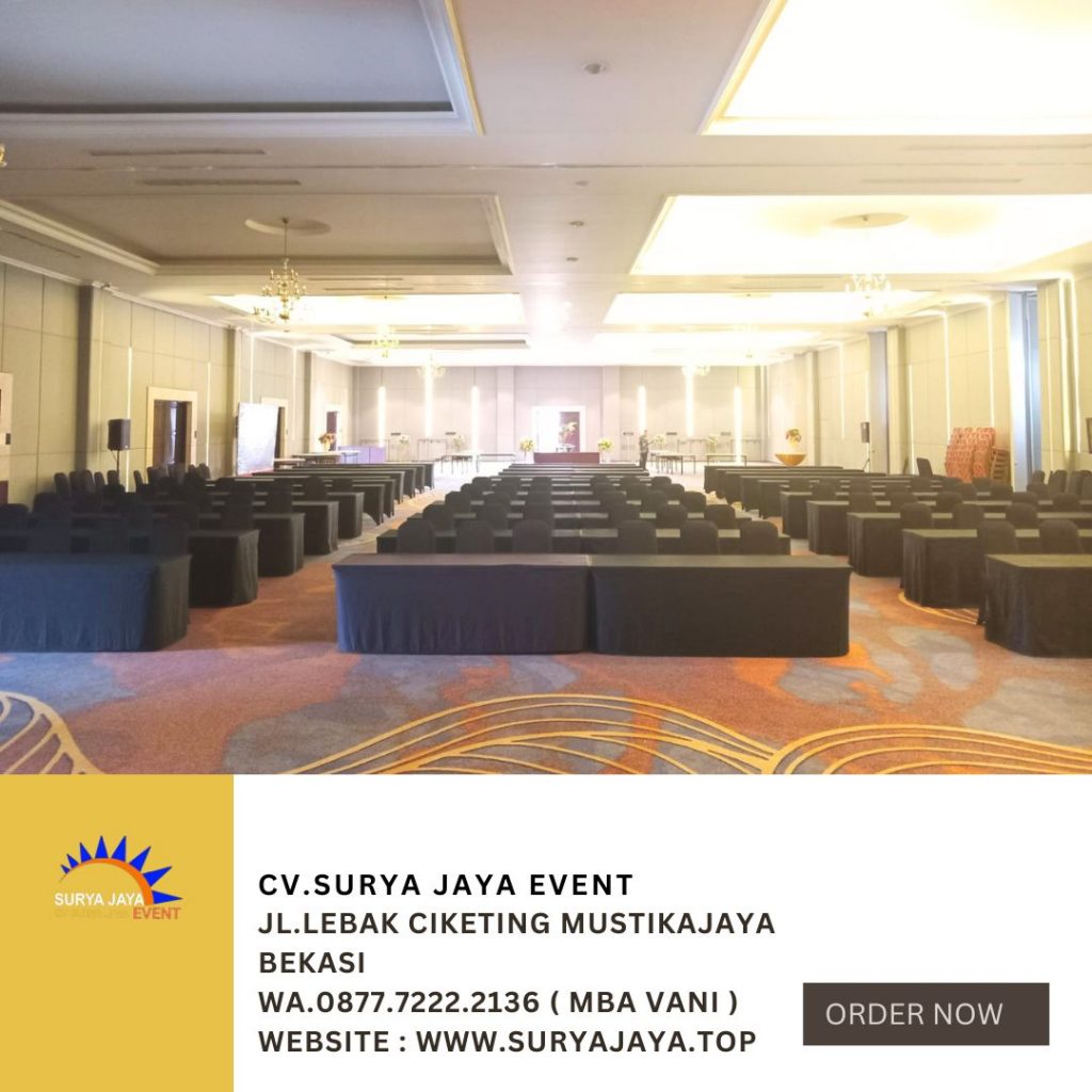 Sewa Meja IBM Cover Stretch Hitam Hotel Aston Cimone