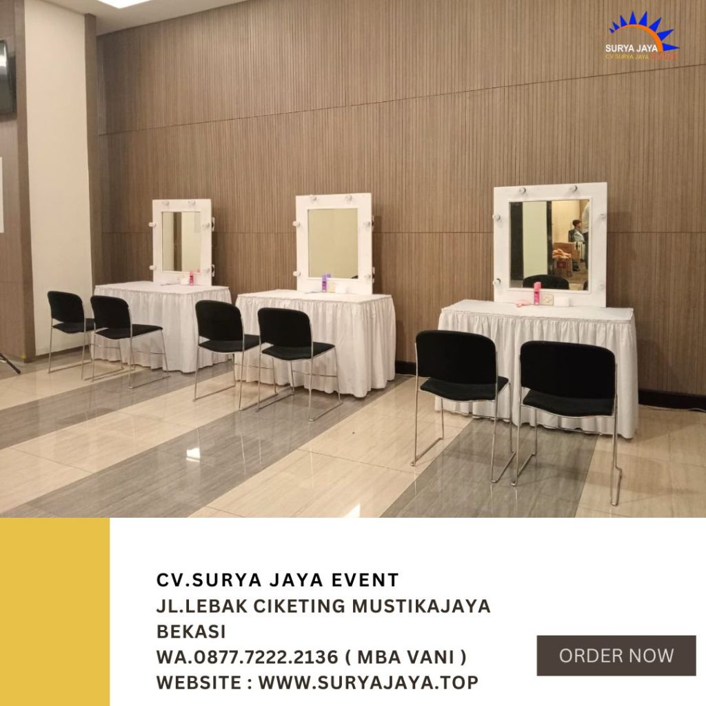 Sewa Meja Kaca Rias Putih Event Kasablanka Hall
