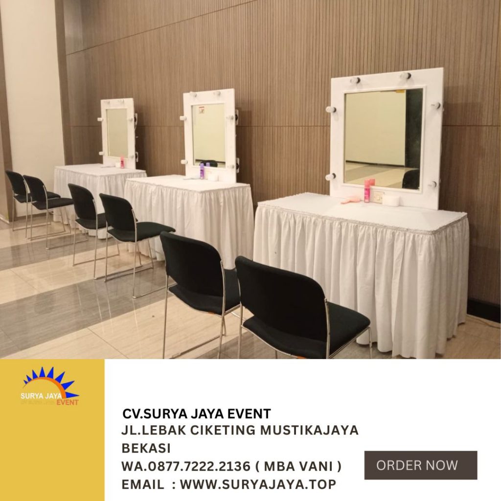 Sewa Meja Kaca Rias Putih Event Kasablanka Hall