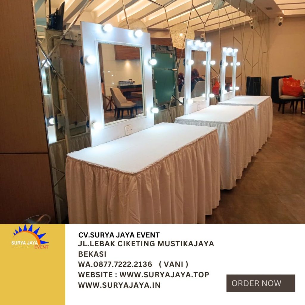 Sewa Meja Kaca Rias Putih Event Kasablanka Hall