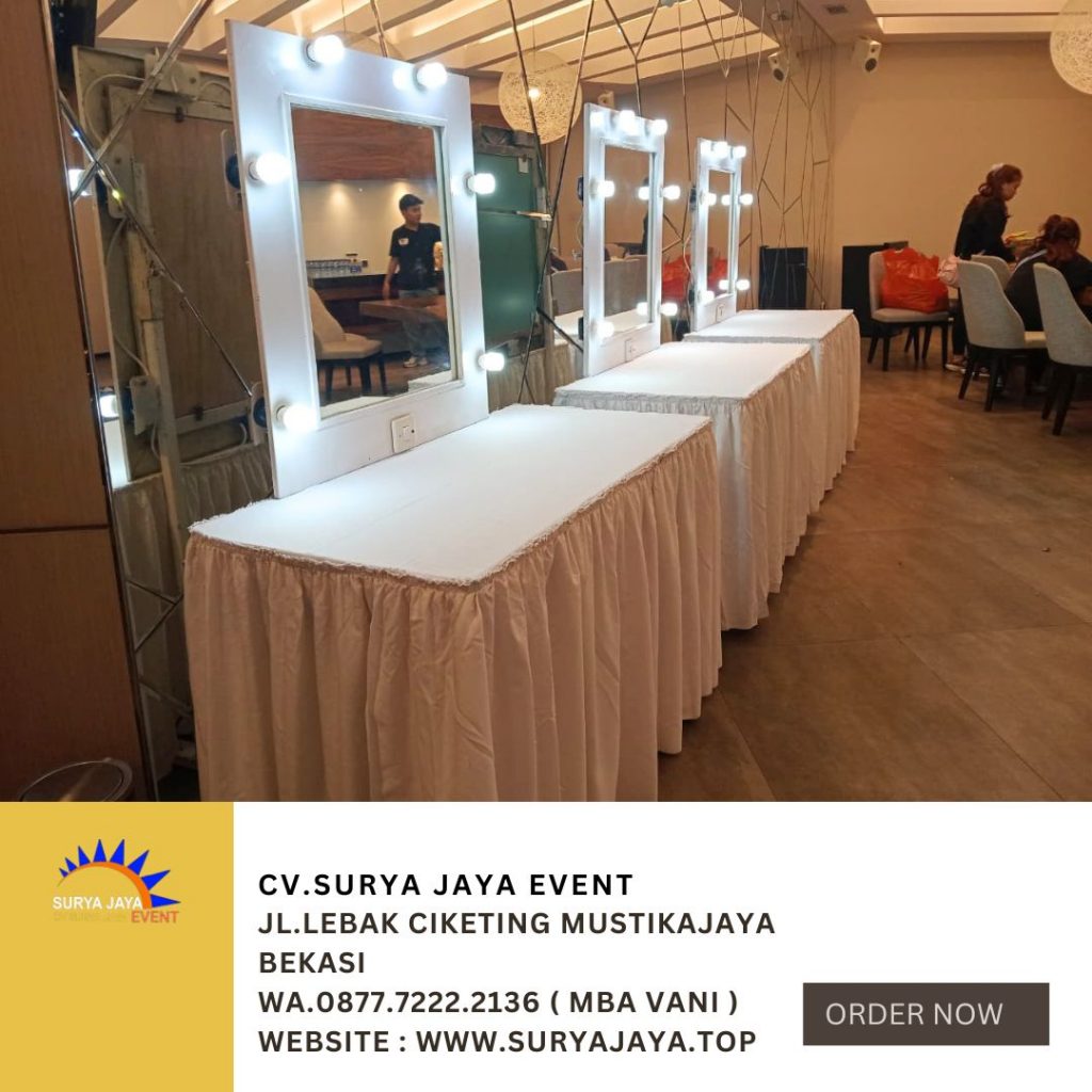 Sewa Meja Kaca Rias Putih Event Kasablanka Hall