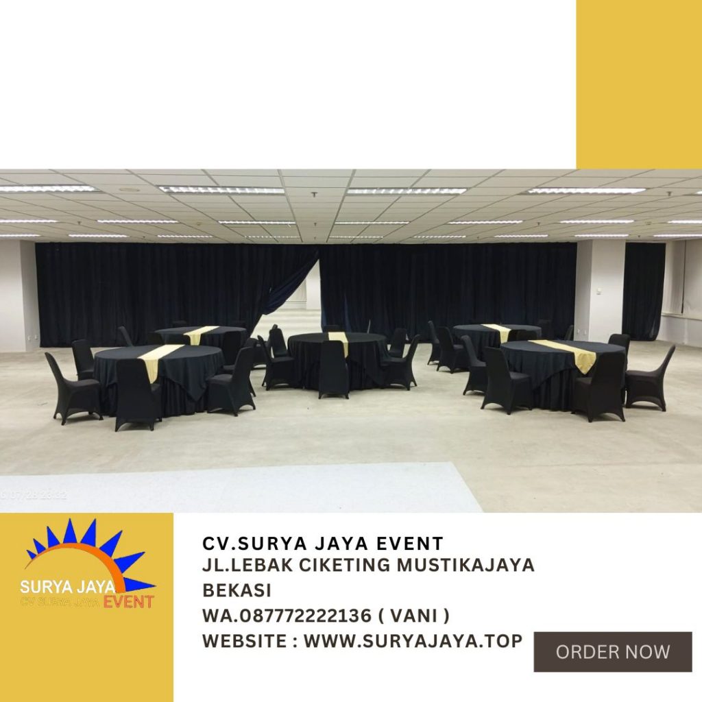 Sewa Round table dan Kursi Futura Cover Hitam Jakarta